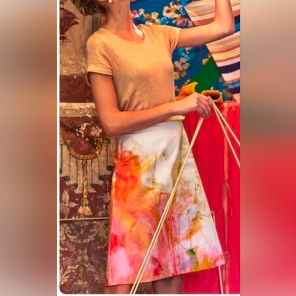 Anthropologie Dresses & Skirts - Anthropologie Colorful Painters Palette Abstract Women's A Line Skirt Sz 4